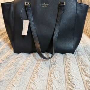Kate Spade Midnight Black Pebbled Tote